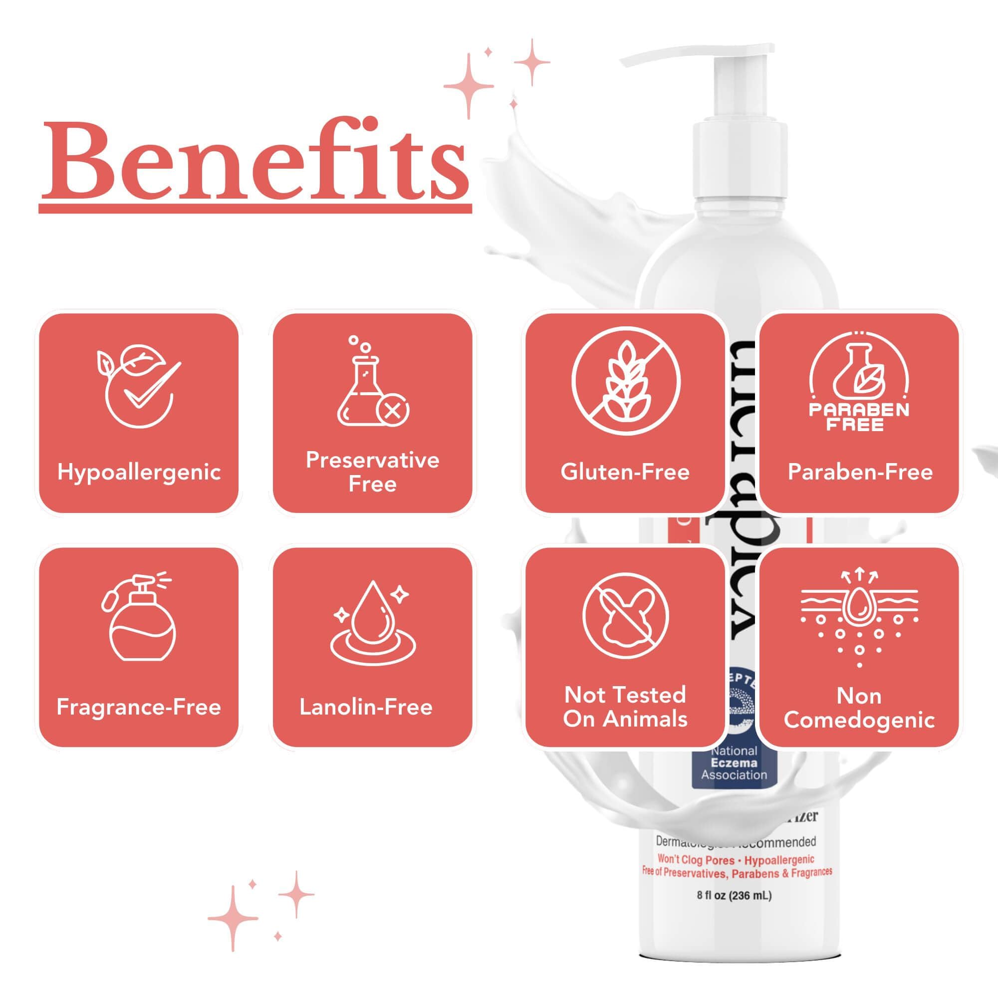 Theraplex Hydrolotion pump-dispense demonstrates easy, mess-free application for irritated skin