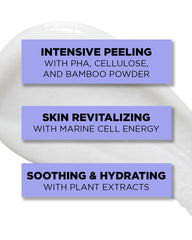 Gel texture on damp skin ready for gentle exfoliation by THESAEM.