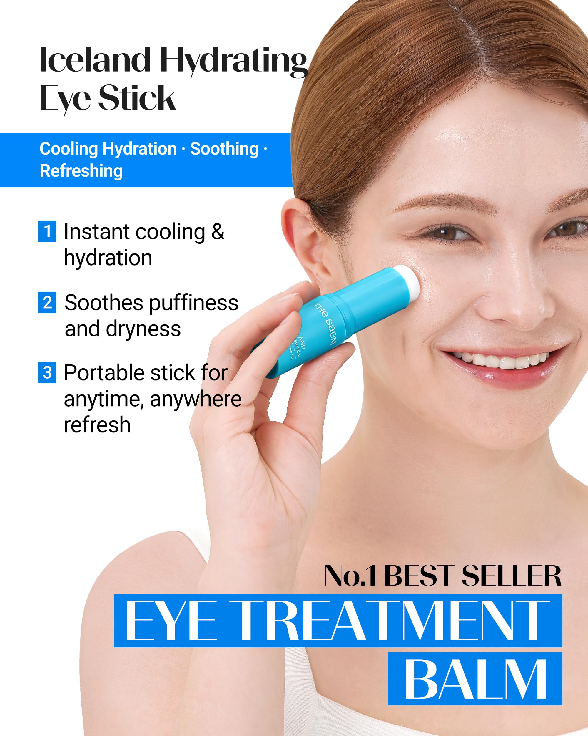THESAEM Iceland Eye Stick Bundle hydrating close-up highlighting brightening with niacinamide
