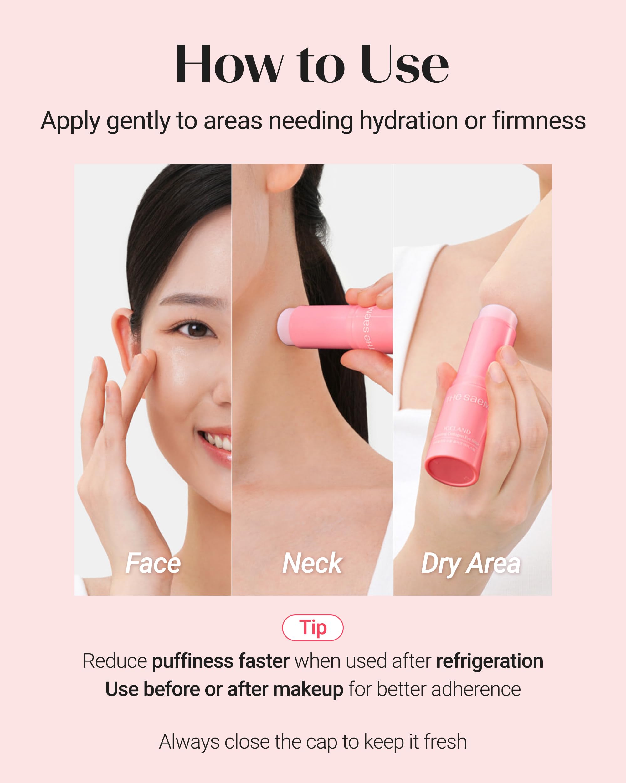 THESAEM Iceland Eye Stick used after essence for extra hydration