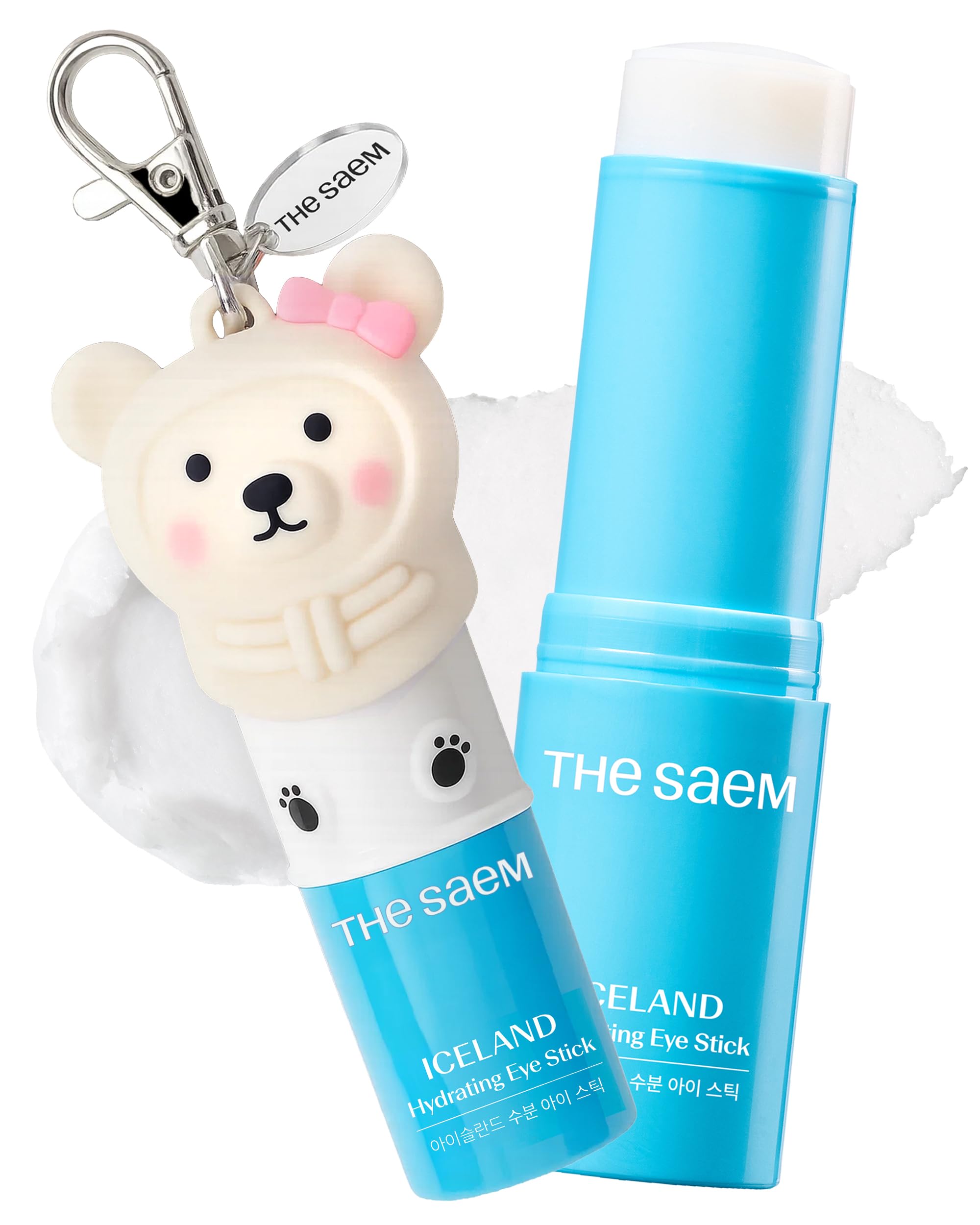 THESAEM Iceland Hydrating Eye Stick with bear keyring cap for on-the-go hydration