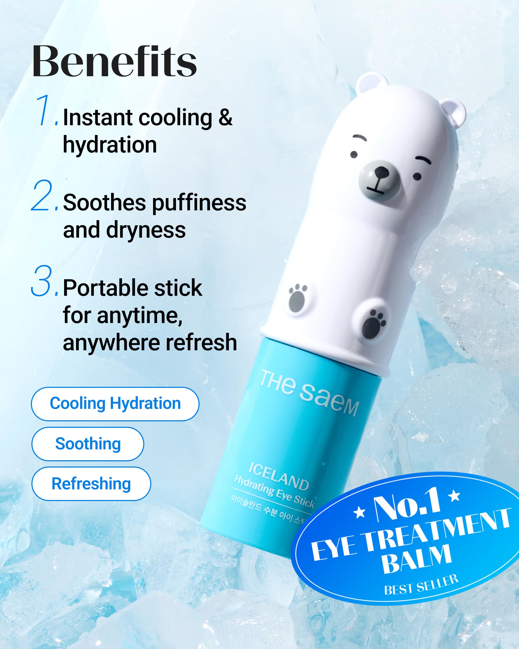 THESAEM Iceland Hydrating Eye Stick features glacier water for deep hydration