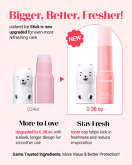 THESAEM Iceland Eye Stick application close-up showing cooling texture for under-eye care