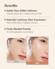 THESAEM Perfect Glam Glow Pact diamond powder brightens the complexion.