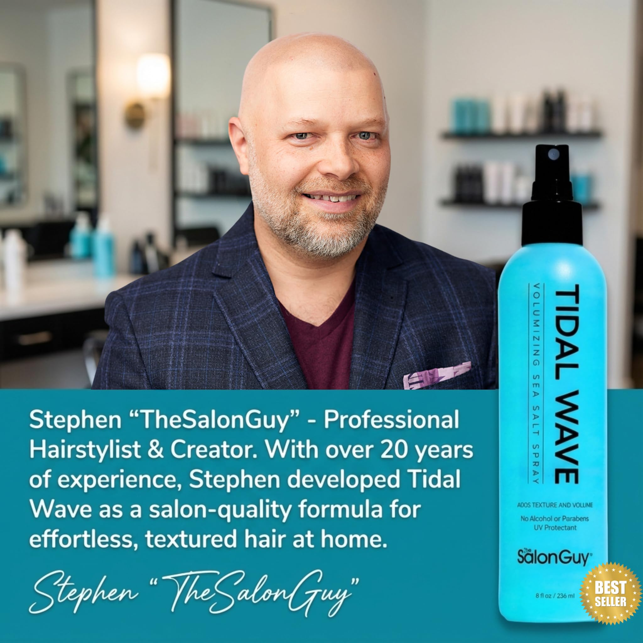 Clean Ocean Breeze scent leaves hair with an invisible finish