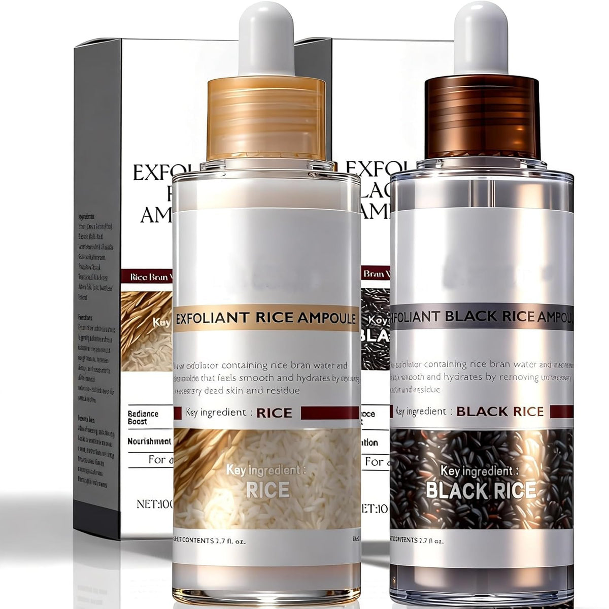 THESHYING Rice Peel Shot Glow bottle front showing pore-minimizing hydration in a sleek package.