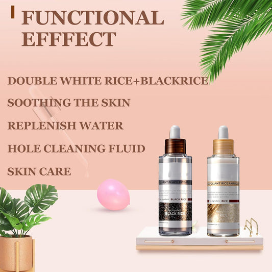 Close-up of serum drops from THESHYING Rice Peel Shot Glow for gentle exfoliation.