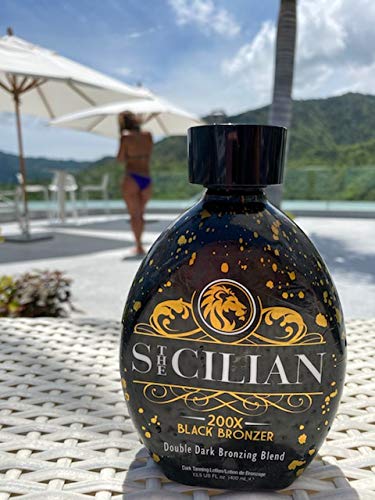 The Sicilian 200X Dark Black Bronzer gradual tan progression on skin.