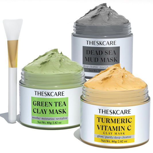 theskcare turmeric vitamin c clay mask for an even tone and radiant glow.