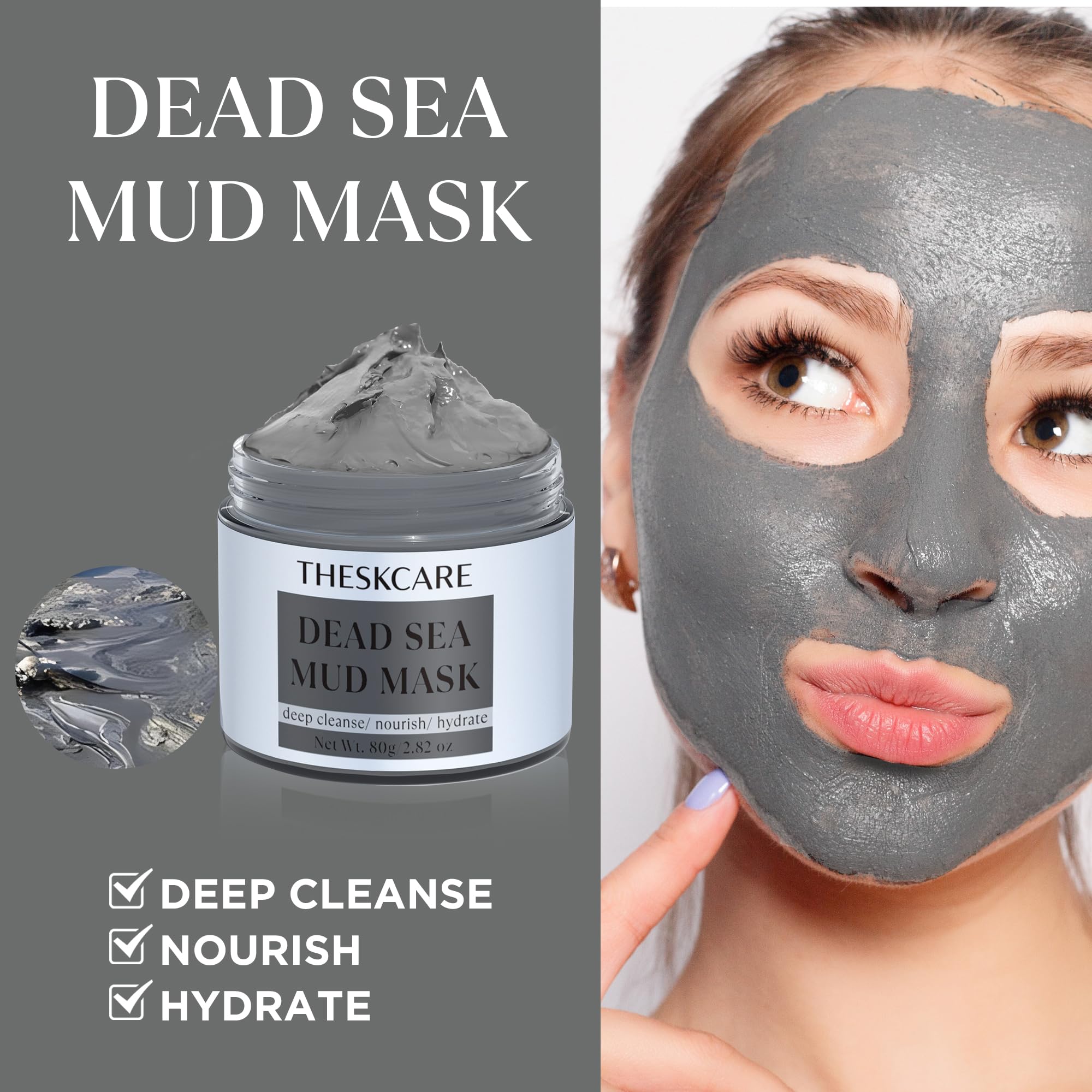 theskcare turmeric vitamin c clay mask application on clean skin supports an even tone.