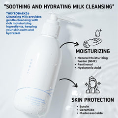 Theyeobaek26 hydrating formula close-up demonstrates dewy skin after cleanse.