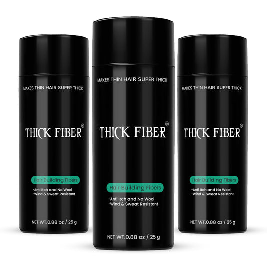 Thick Fiber dark brown 25g bottle pack-3 for fast hair coverage.