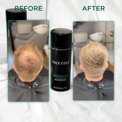 Thick Fiber easily wash-out with shampoo, no heavy residue.