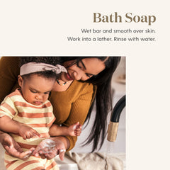 Soap lather closeup demonstrates rich foam for gentle facial and body cleansing.
