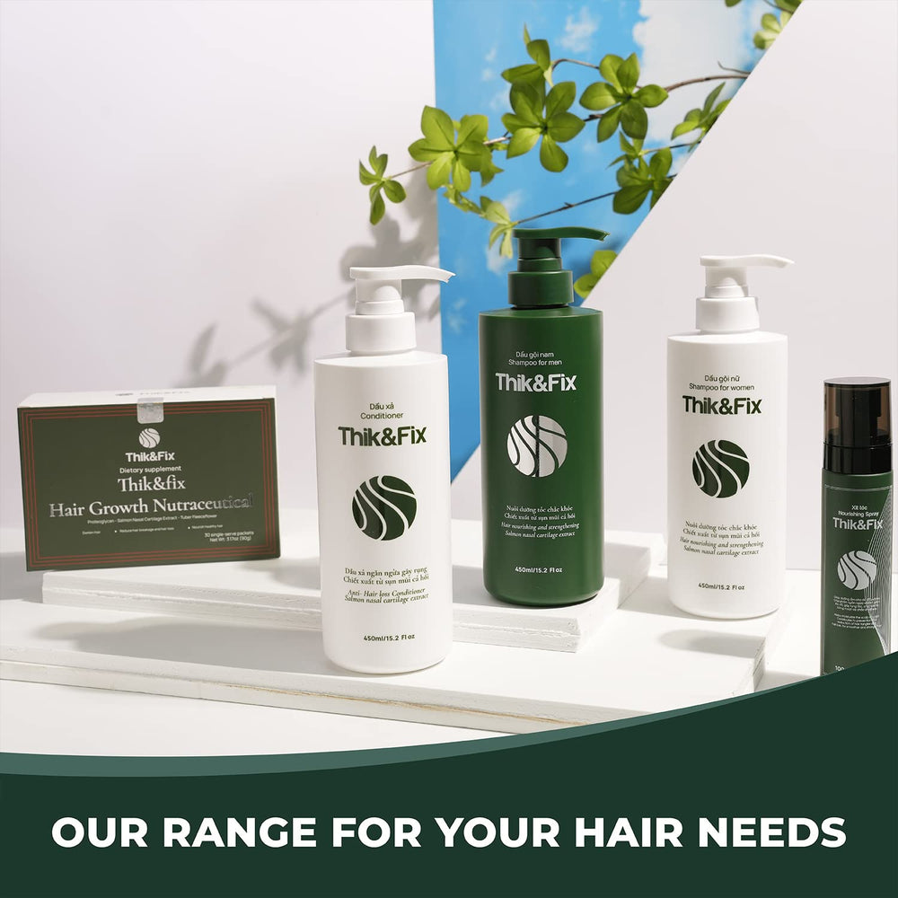 Thik&Fix shampoo and conditioner line in routine pairing