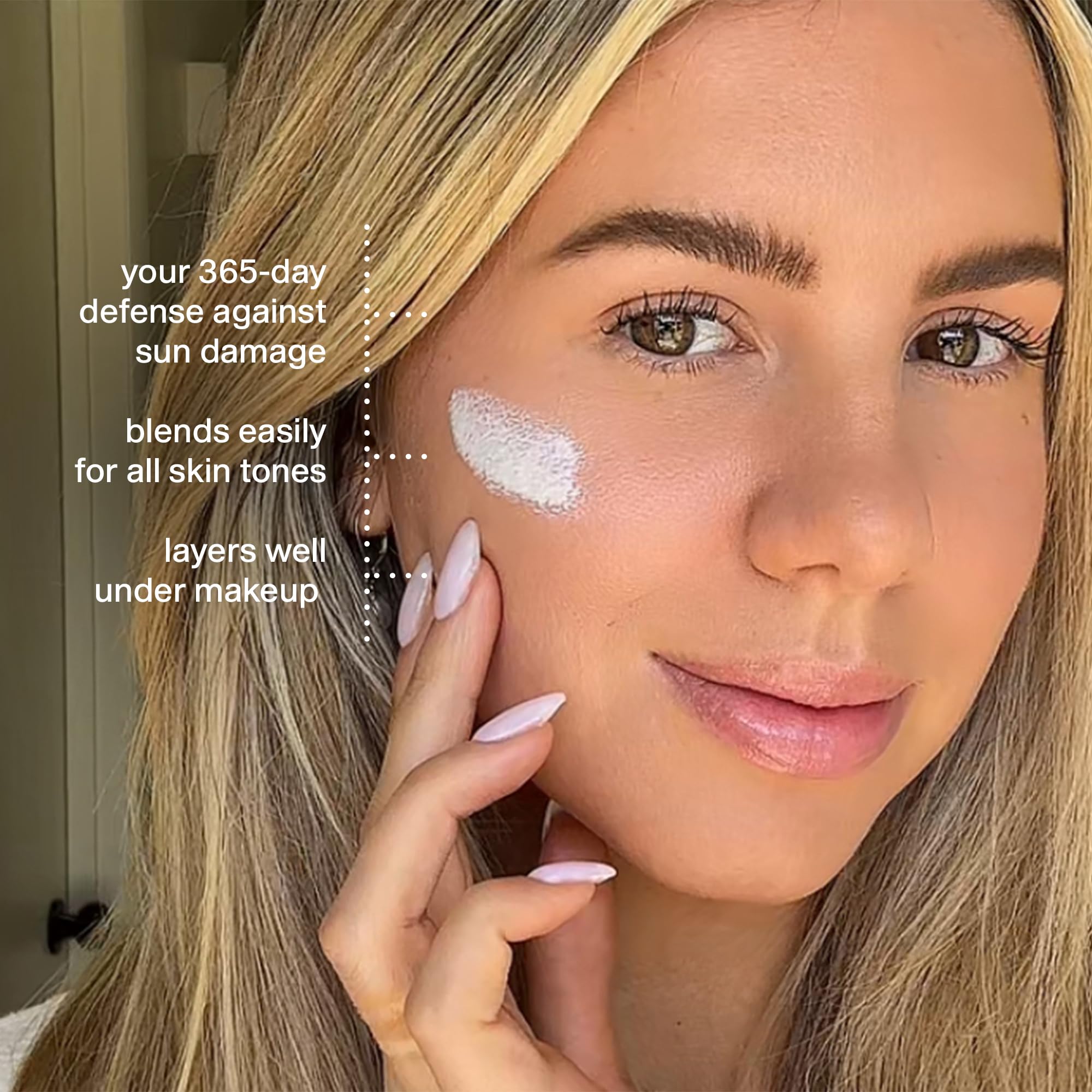 Thinkdaily SPF 30 swatch on skin shows sheer finish