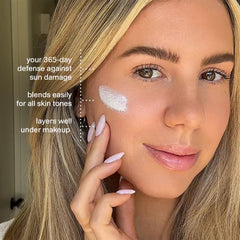Thinkdaily SPF 30 swatch on skin shows sheer finish