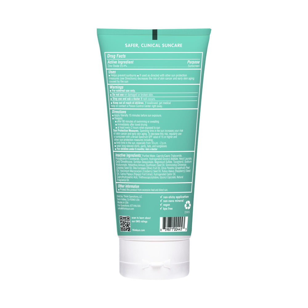 Thinkkids SPF 50+ mineral sunscreen water resistance during swimming or splash.