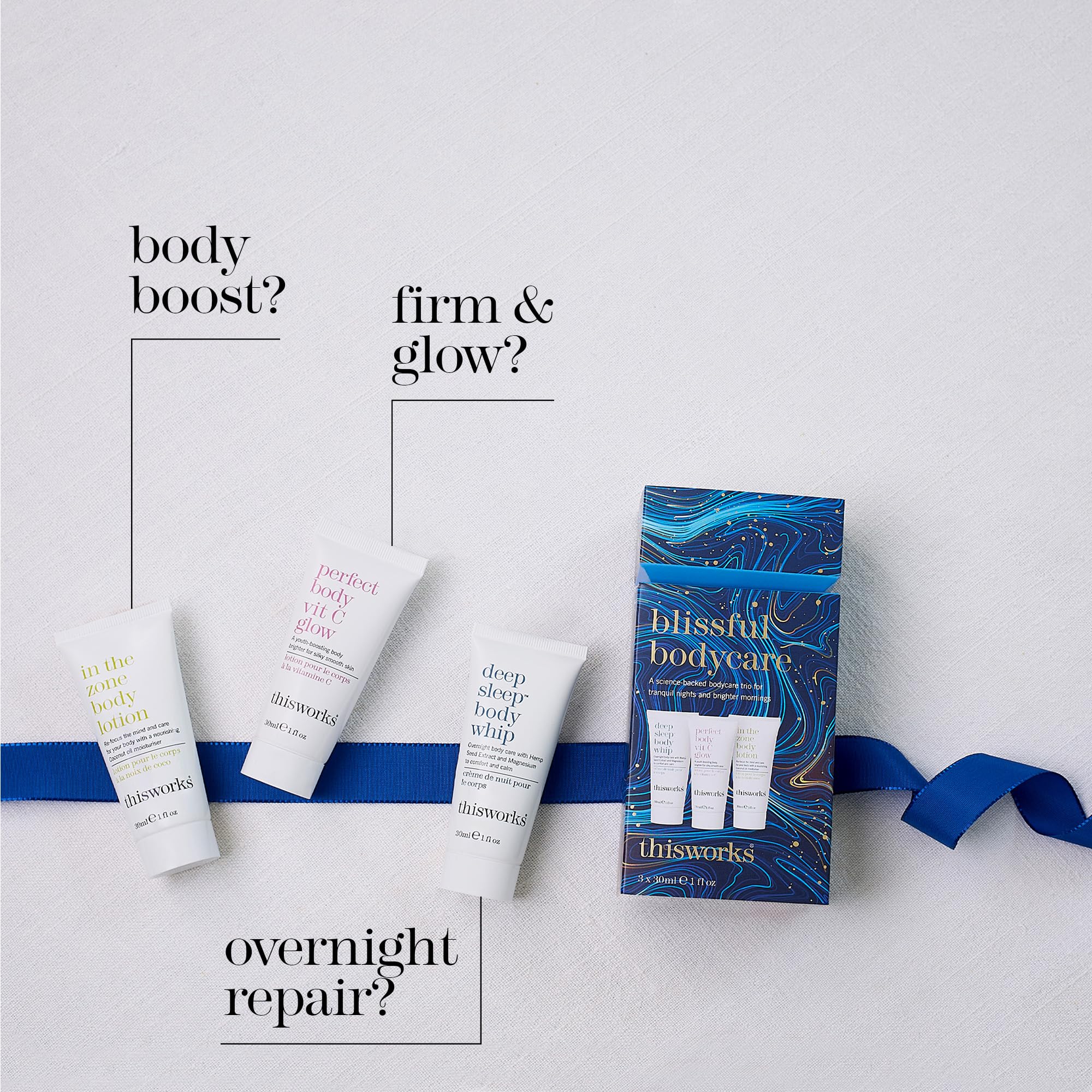 THISWORKS Blissful Trio Gift-ready packaging suggests a thoughtful present.