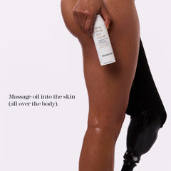 THISWORKS Skin Deep Dry Leg Oil on legs demonstrates long-lasting hydration
