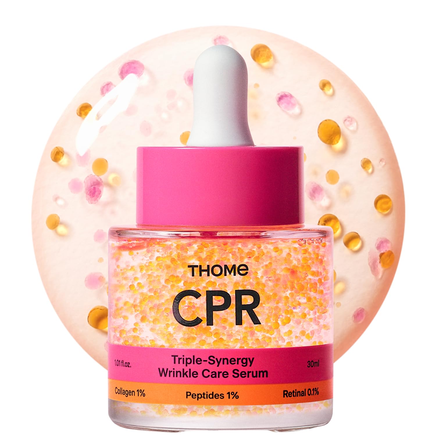 THOME CPR Serum bottle close-up highlighting premium hydration for visibly refined skin