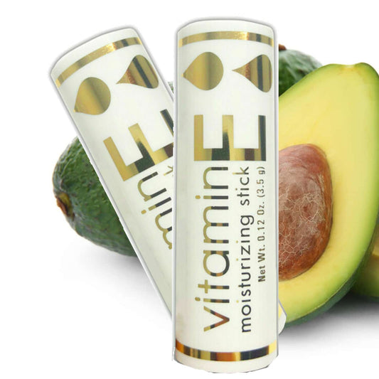 Three Pebbles Pure Pride Vitamin E Lip Stiks close-up application, soothing dry lips