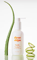 Three Ships Purify Aloe Amino Acid Gel Cleanser vegan cruelty-free packaging and branding