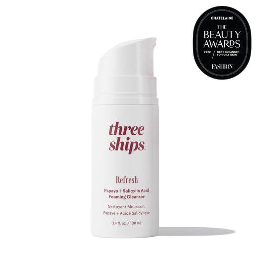 Foam-lather texture of Three Ships cleanser for deep cleansing