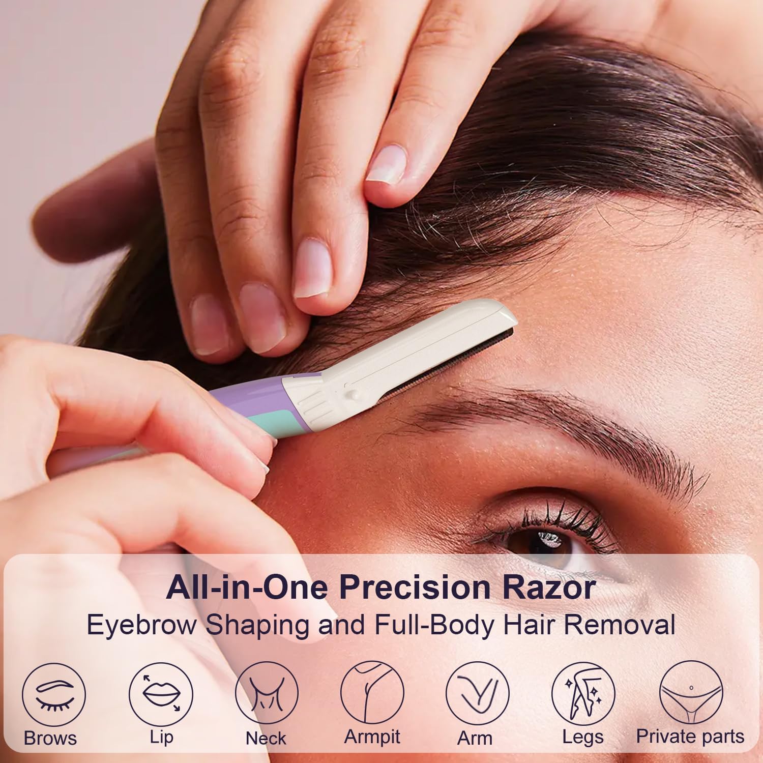 Close-up of THURLADY blades with micro-guards for skin-safe exfoliation