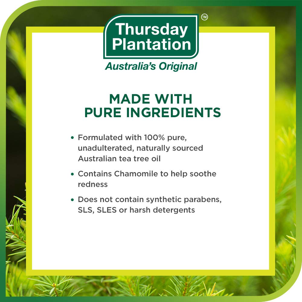 In-hand application of Thursday Plantation Tea Tree Face Wash Foam.