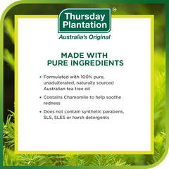 In-hand application of Thursday Plantation Tea Tree Face Wash Foam.