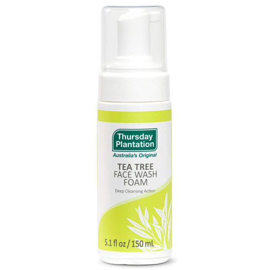 Thursday Plantation Tea Tree Face Wash Foam bottle for gentle daily cleansing.