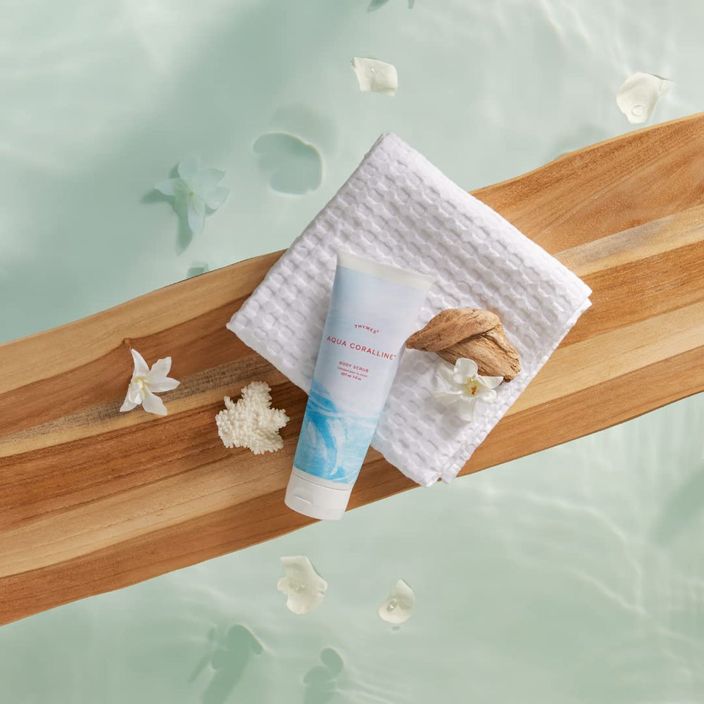 Thymes Aqua Coralline product shot with fresh, spa-like appeal.