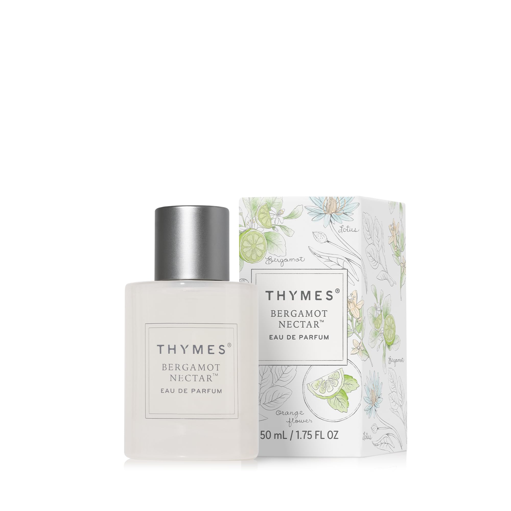 Thymes Bergamot Nectar bottle front view, ideal for daily wear.