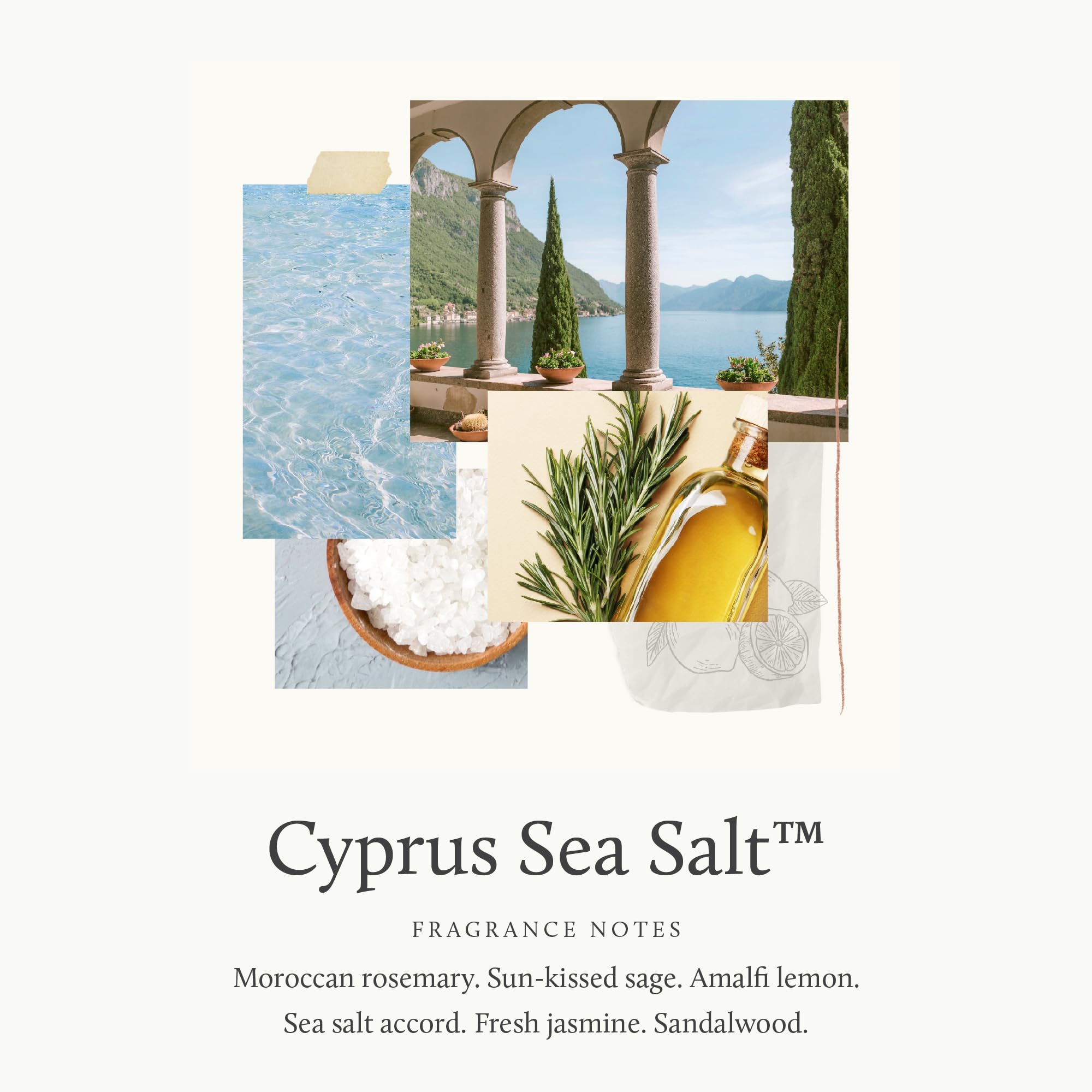 Thymes Cyprus Sea Salt pump dispenser for easy daily cleansing.