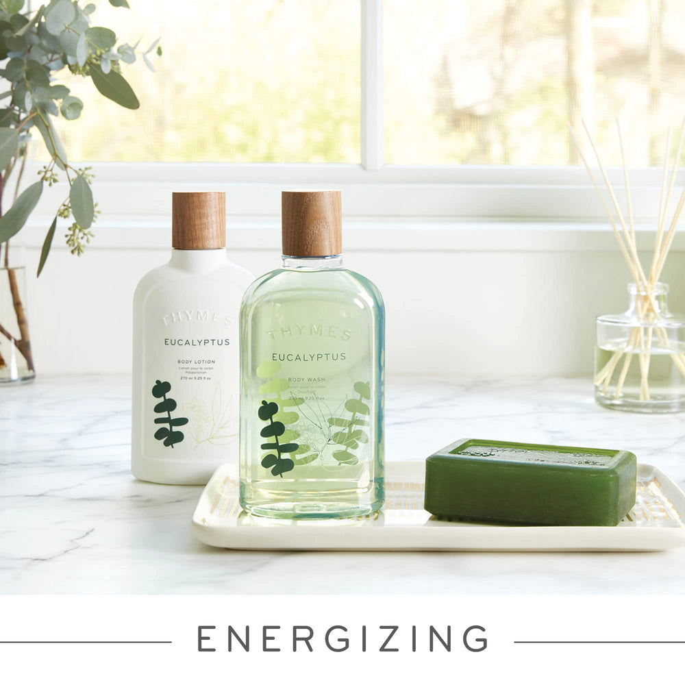 Fragrance notes: eucalyptus and citrus in Thymes hand cream