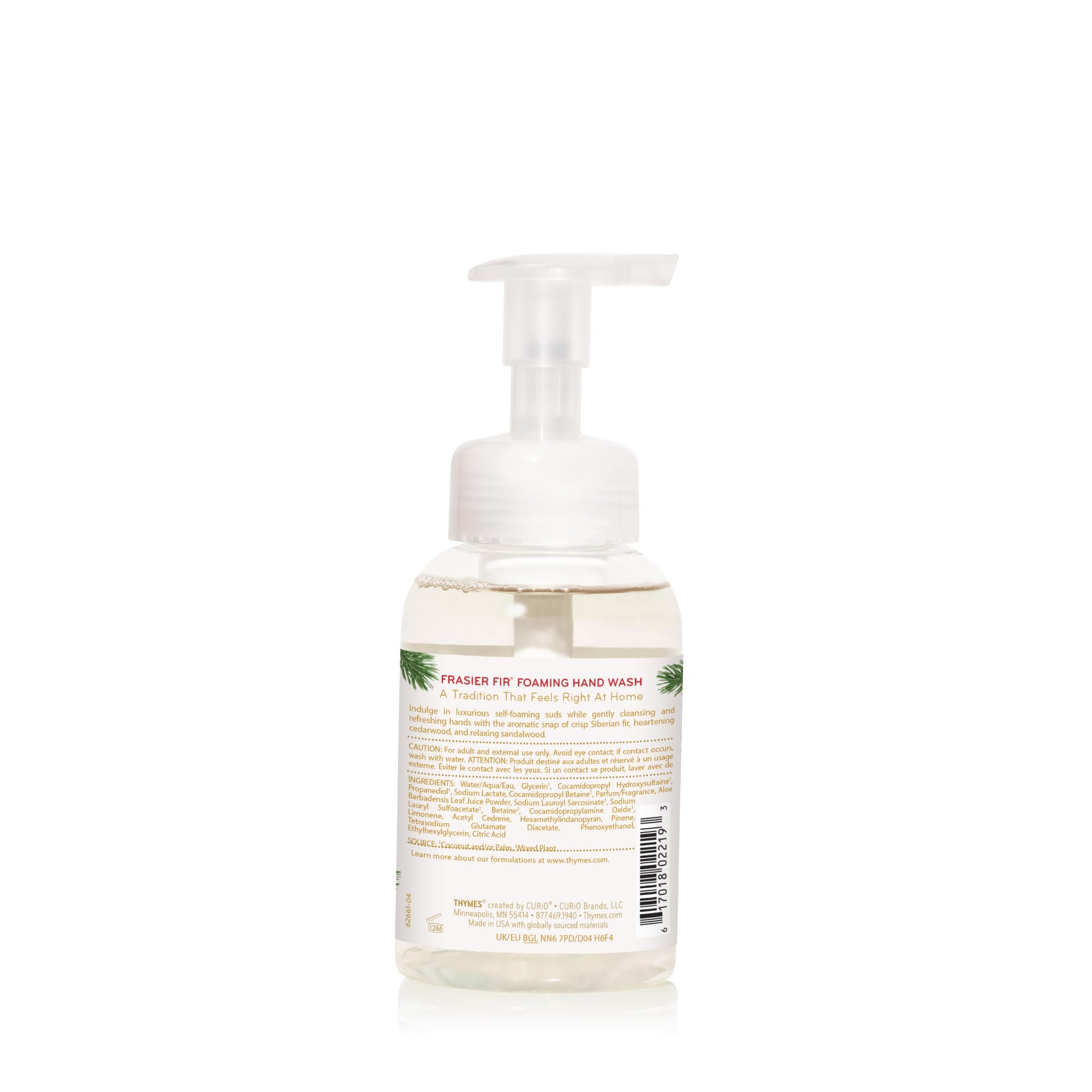 Thymes Foaming Hand Wash 10.3 oz bottle closeup for home care.