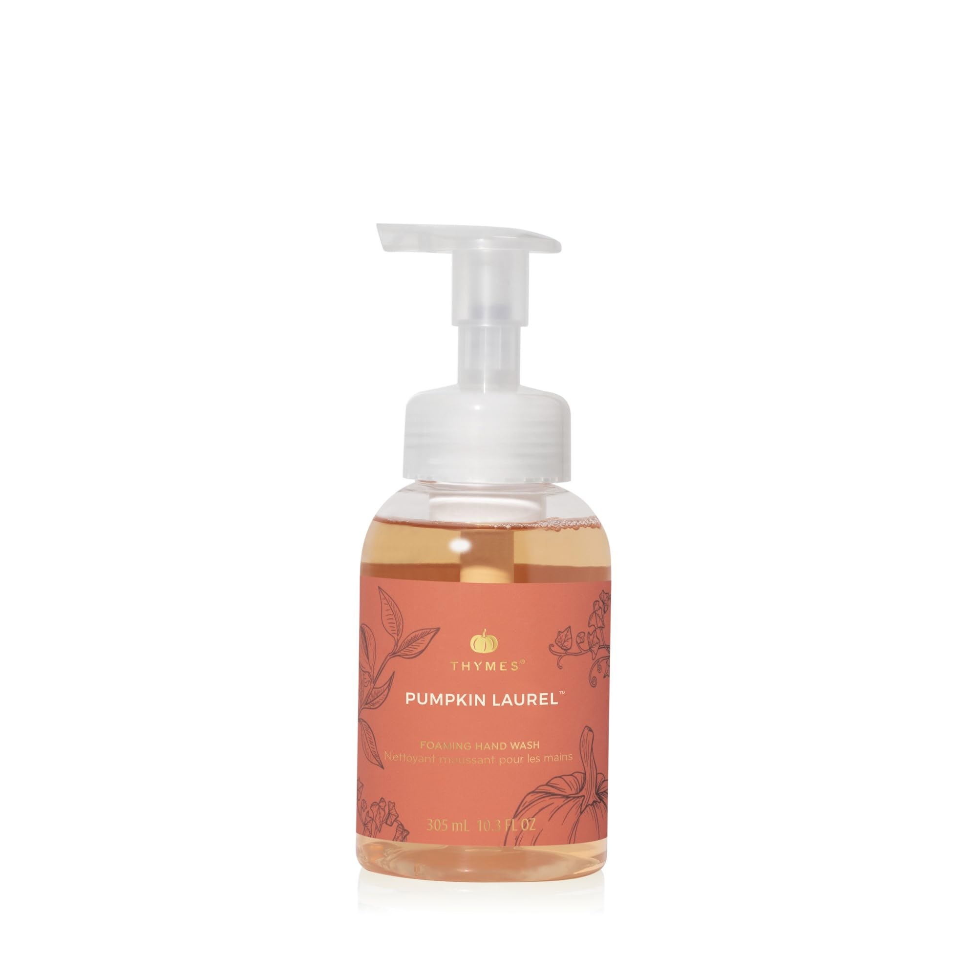 Thymes foaming hand wash with aloe and glycerin in a pump bottle for gentle hydration.