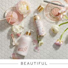 Thymes Goldleaf Gardenia label detail highlighting premium botanical blend