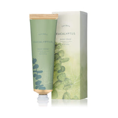 Thymes hand cream eucalyptus bottle showing rich, non-greasy hydration