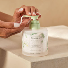 Thymes luxury hand lotion glass vessel adds elegant bathroom decor