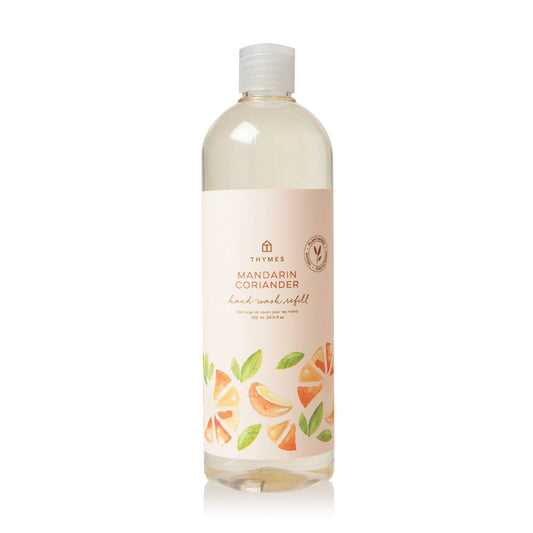 Thymes Hand Wash Refill bottle-pour enables quick replenishment for refreshed hands.