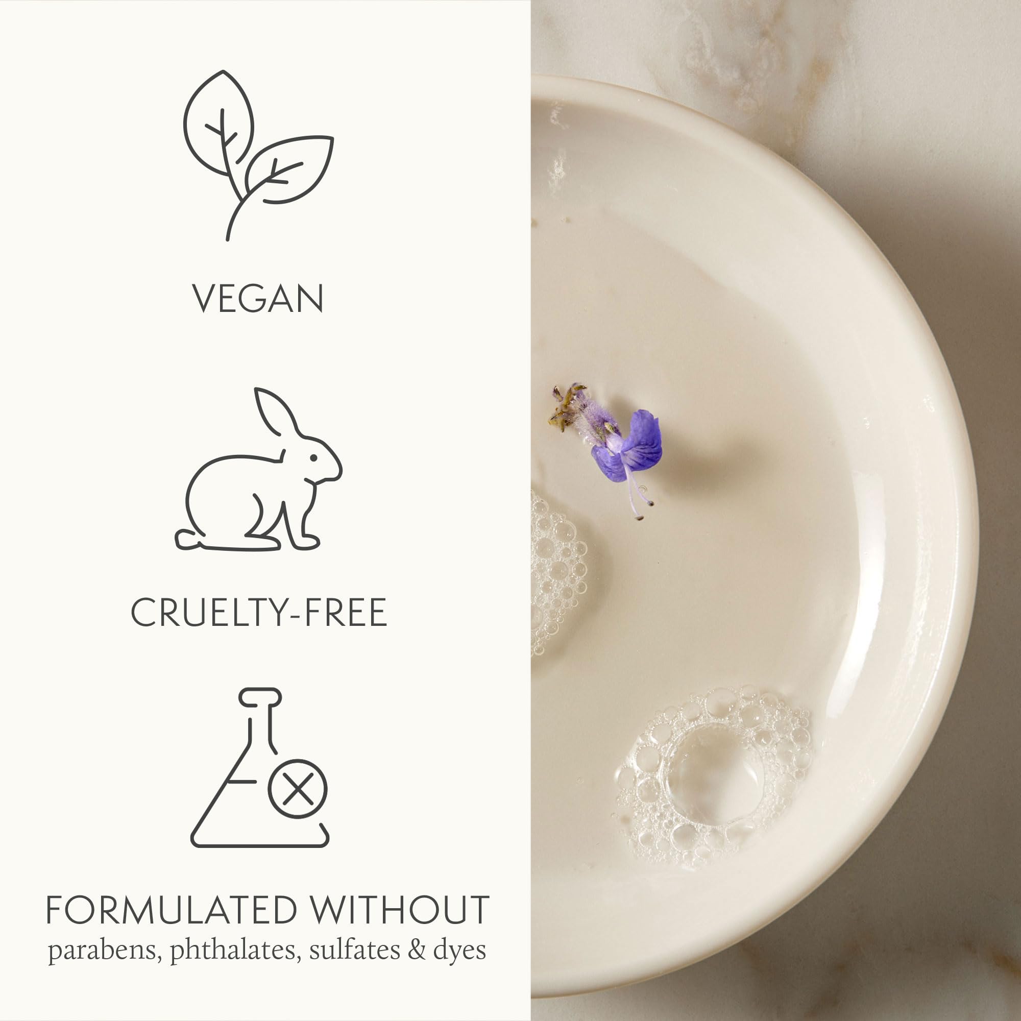 Thymes Nourishing Body Cleanser violet-note provides earthy, balanced fragrance