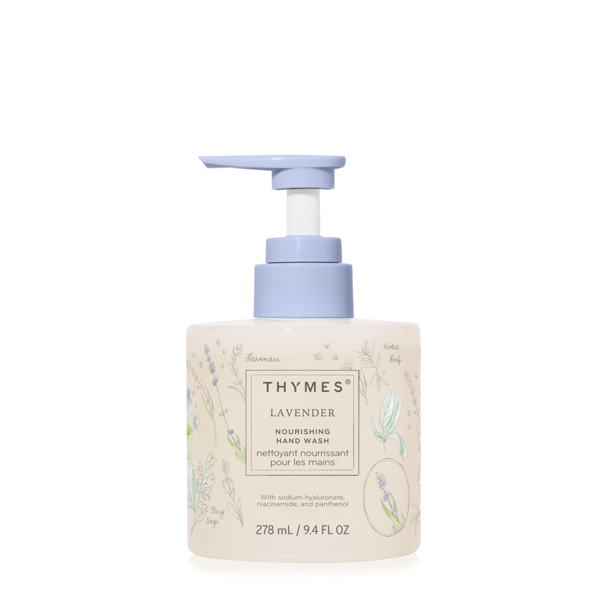 Thymes Nourishing Hand Wash bottle showing lavender notes for everyday hand care