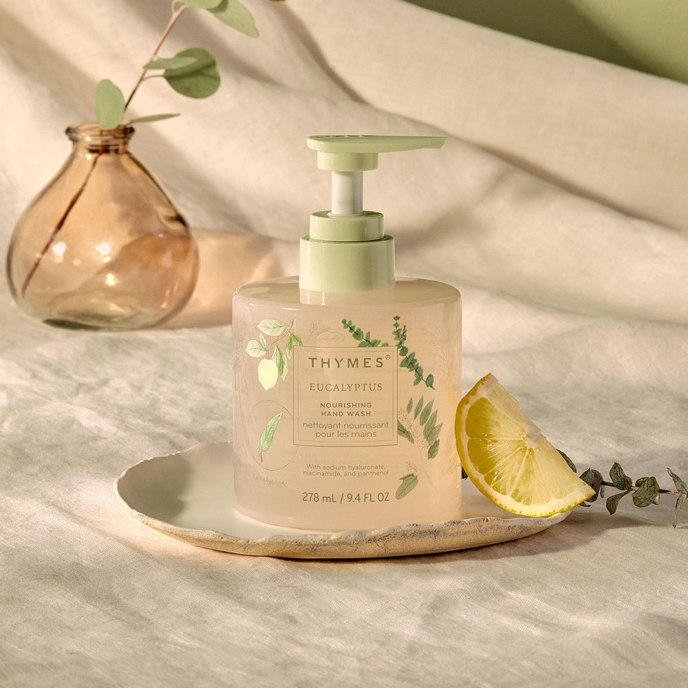Thymes Nourishing Hand Wash lather-closeup shows silky foam and fragrance