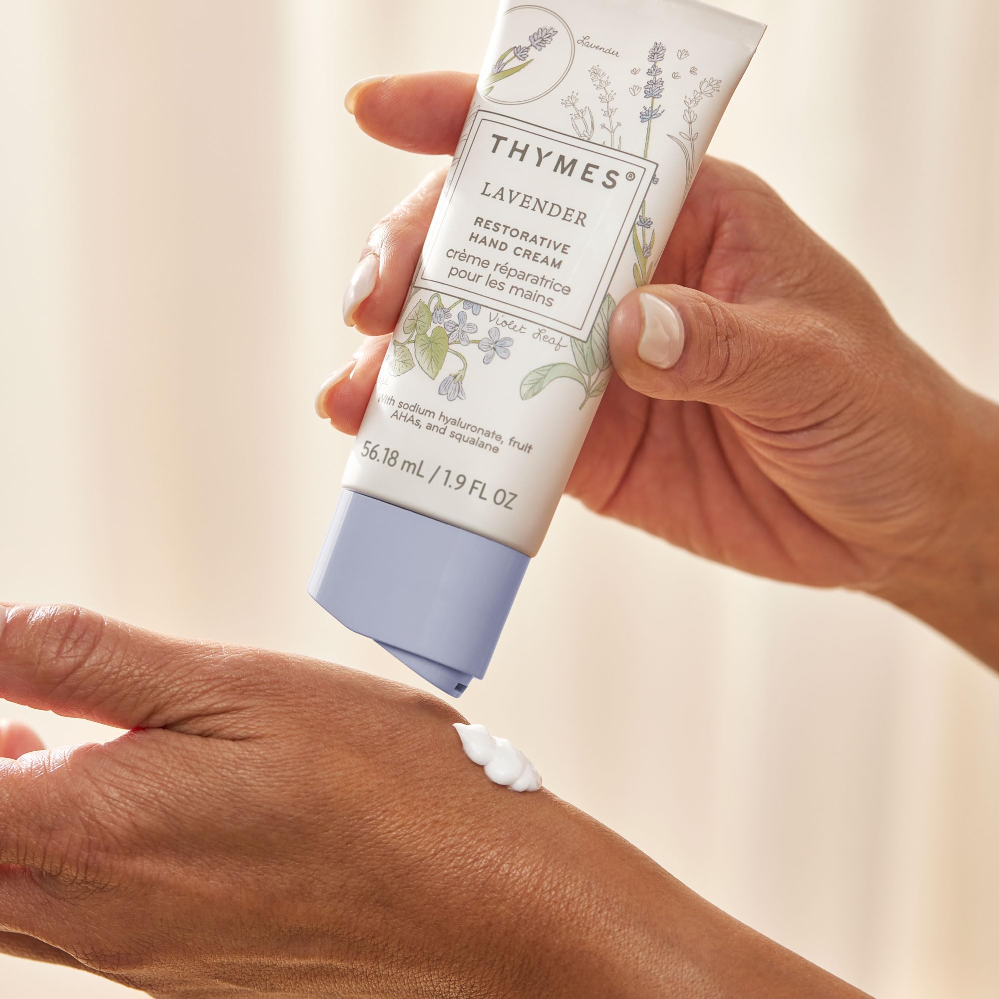 Thymes Restorative Hand Cream cupuaçu-butter softens and smooths skin
