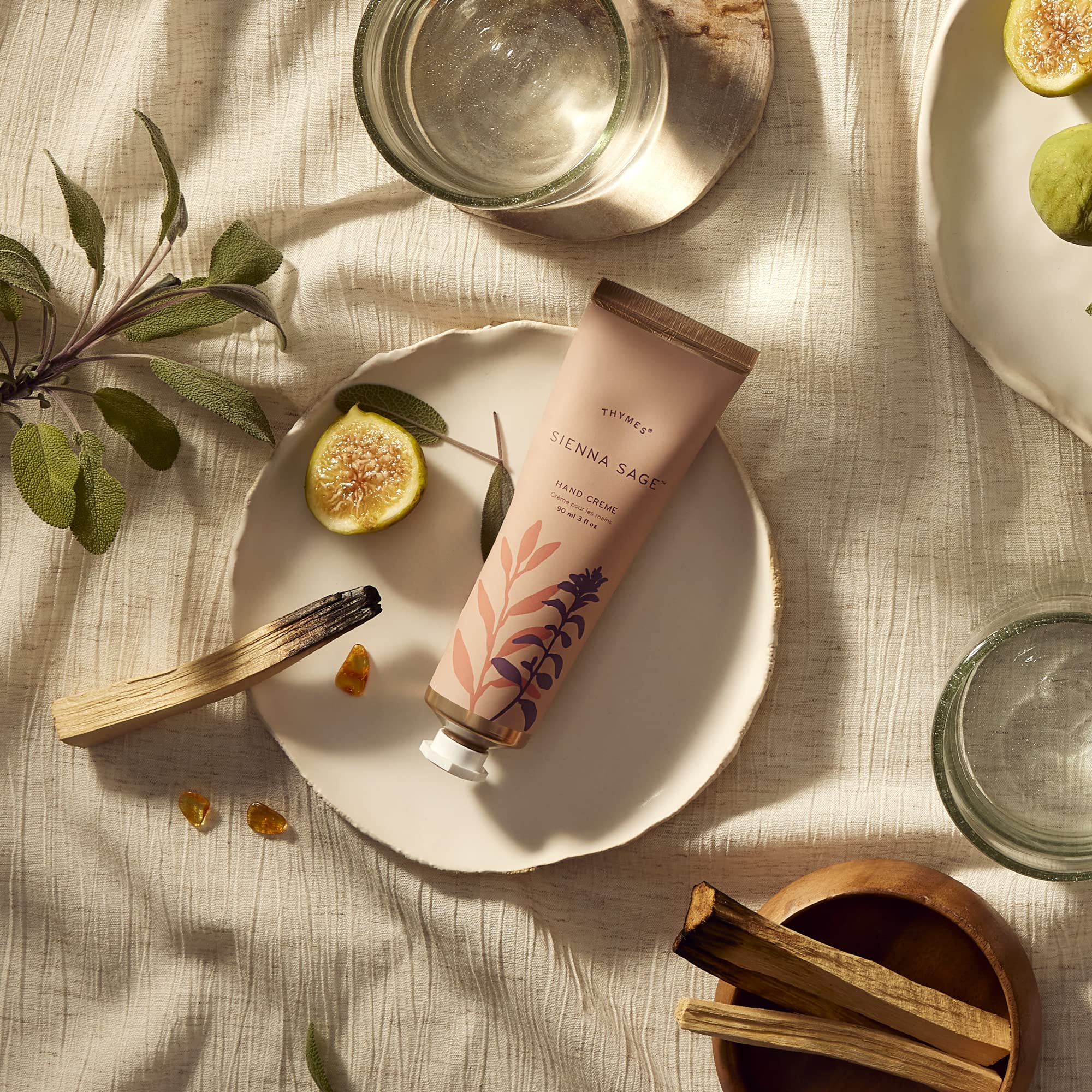 Thymes Sienna Sage ingredients like shea butter for hydration.