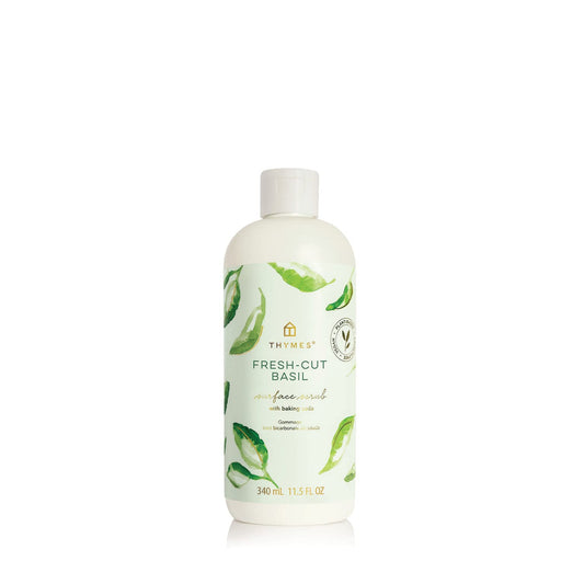 Thymes Soft Surface Scrub bottle front for versatile kitchen and bath cleaning.