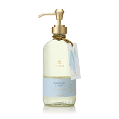 Thymes Washed Linen Hand Wash bottle with linen-inspired fragrance for daily cleansing.