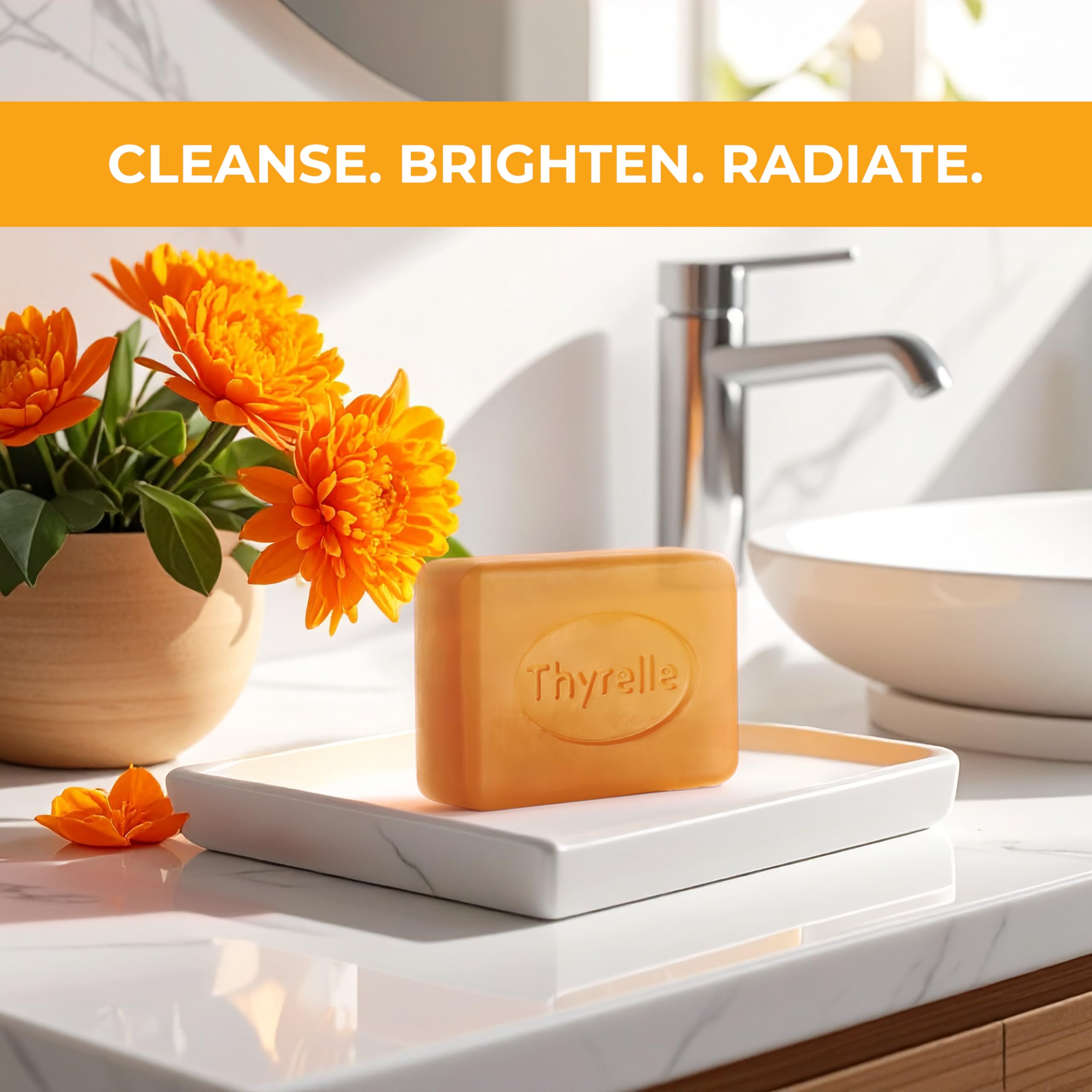 Thyrelle Kojic Acid and Turmeric Soap bar foamy lather in shower.